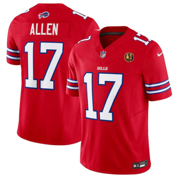 Buffalo Bills #17 Josh Allen Red 2023 FUSE With John Madden Patch Vapor Limited Jersey