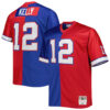 Jim Kelly Buffalo Bills Mitchell Ness Big Tall Split Legacy Retired Player Replica Jersey Royal Red