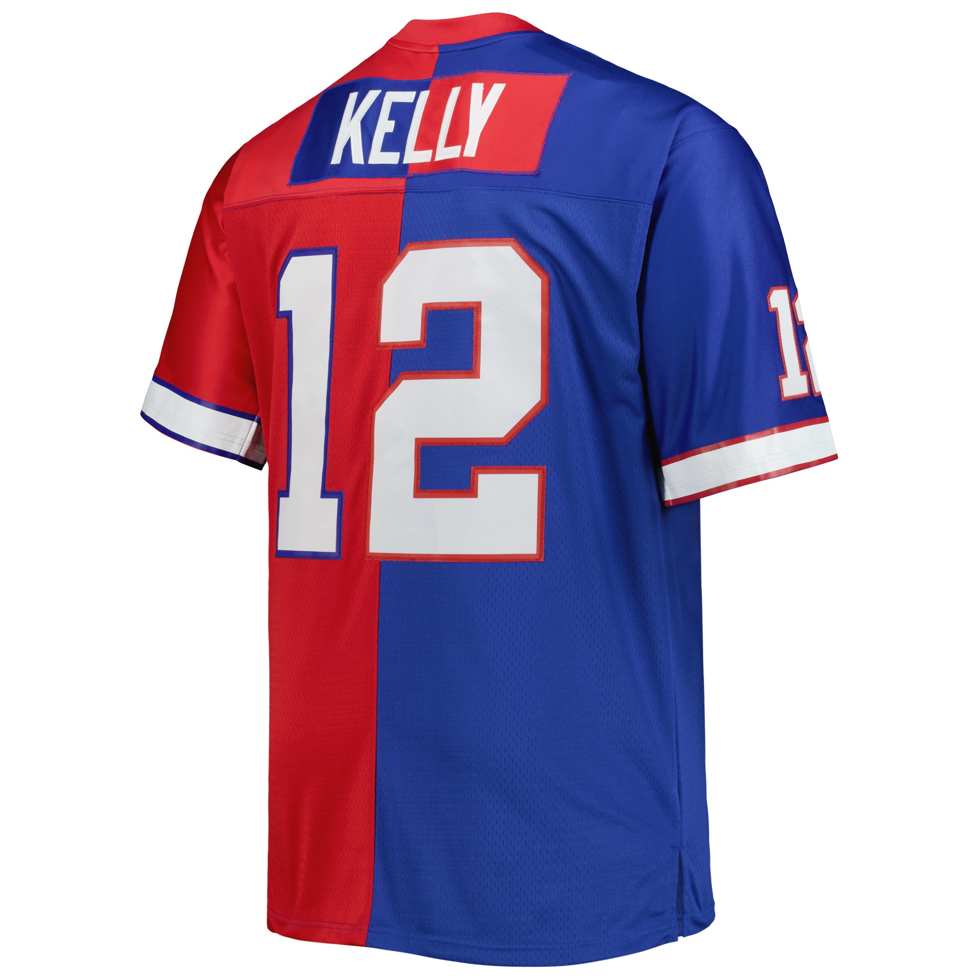 Jim Kelly Buffalo Bills Mitchell Ness Big Tall Split Legacy Retired Player Replica Jersey Royal Red - Image 3