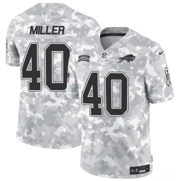 Buffalo Bills #40 Von Miller 2024 FUSE Arctic Camo Salute To Service Limited Football Stitched Jersey