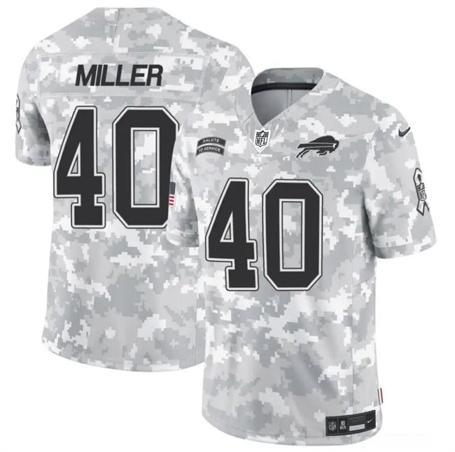 Buffalo Bills #40 Von Miller 2024 FUSE Arctic Camo Salute To Service Limited Football Stitched Jersey