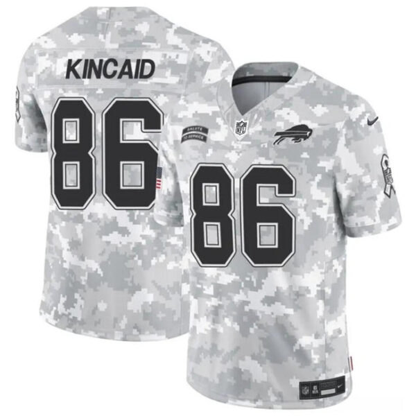 Buffalo Bills #86 Dalton Kincaid 2024 FUSE Arctic Camo Salute To Service Limited Football Stitched Jersey
