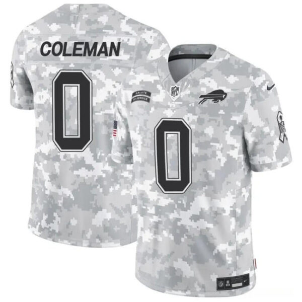 Buffalo Bills #0 Keon Coleman 2024 FUSE Arctic Camo Salute To Service Limited Football Stitched Jersey