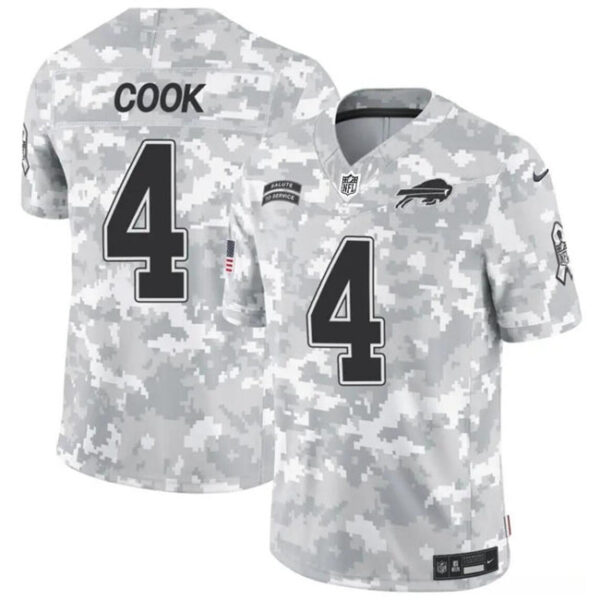 Buffalo Bills #4 James Cook 2024 FUSE Arctic Camo Salute To Service Limited Football Stitched Jersey