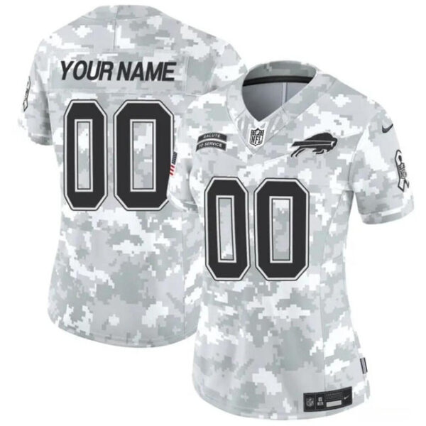 Women Buffalo Bills Active Player Custom 2024 FUSE Arctic Camo Salute To Service Limited Football Stitched Jersey