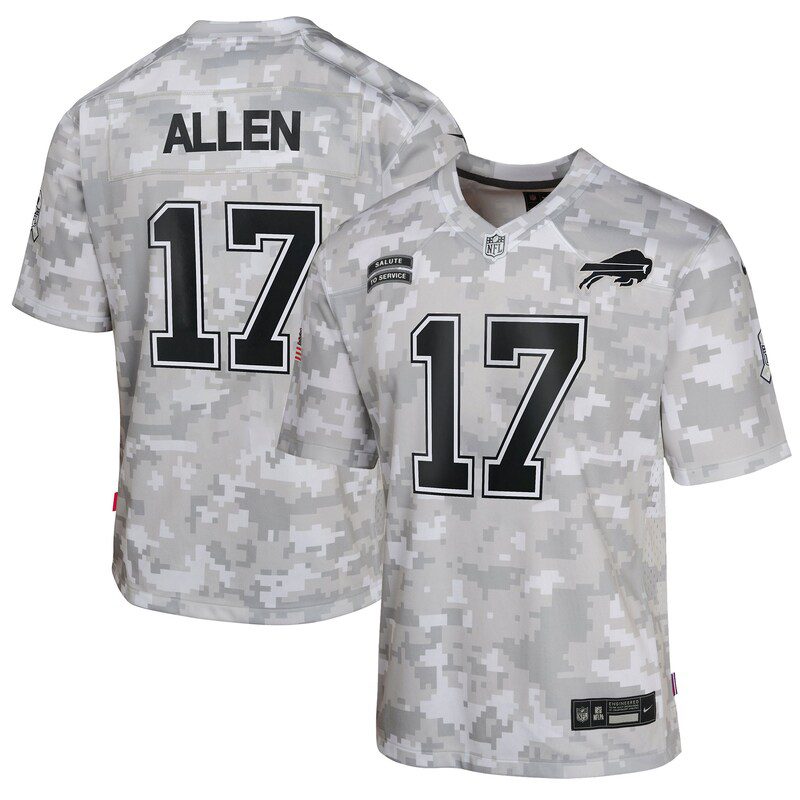 Josh Allen Buffalo Bills Youth 2024 Salute To Service Game Jersey Arctic Camo