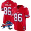 Men’s Bills New York Patch Vapor Limited Jersey – All Stitched – Red – Dalton Kincaid