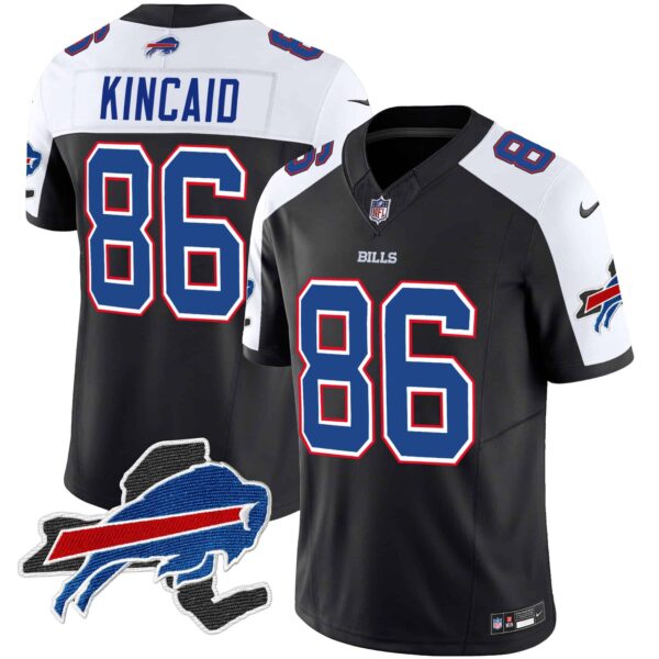 Men’s Bills New York Patch Vapor Limited Jersey – All Stitched – Black Alternate – Dalton Kincaid