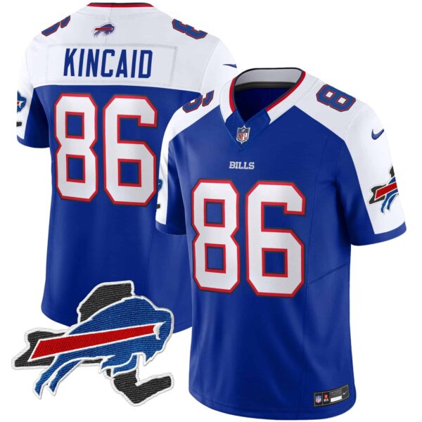 Men’s Bills New York Patch Vapor Limited Jersey – All Stitched – Royal Alternate – Dalton Kincaid