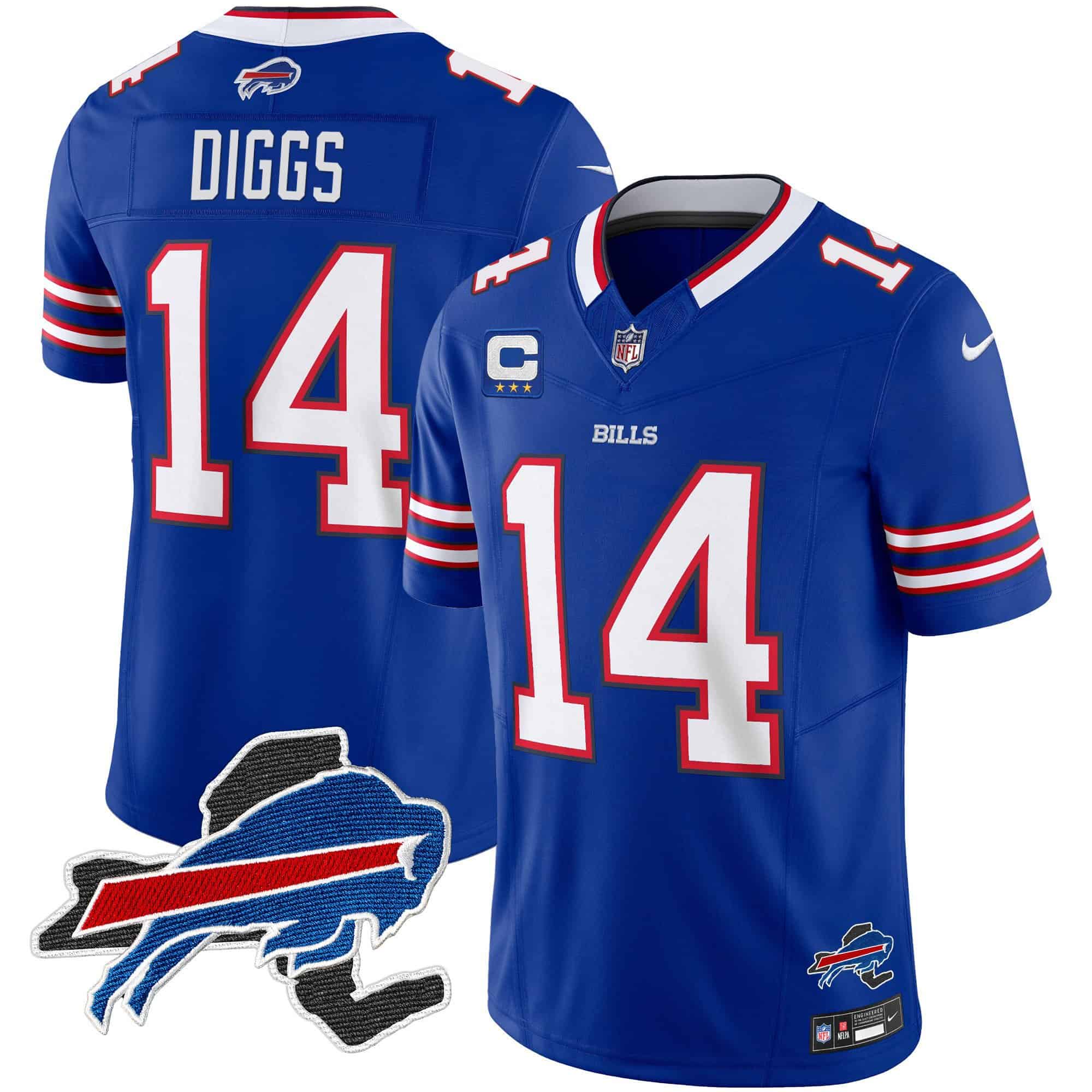 Men’s Bills New York Patch Vapor Limited Jersey – All Stitched – Royal – Stefon Diggs