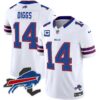 Men’s Bills New York Patch Vapor Limited Jersey – All Stitched – White – Stefon Diggs