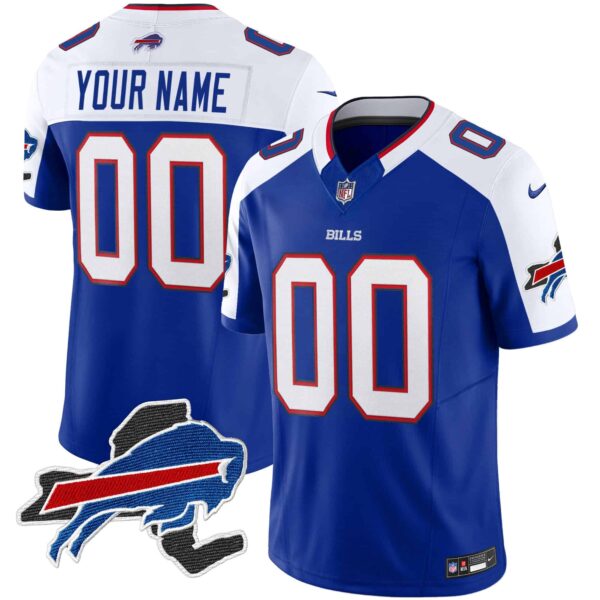 Bills New York Patch Vapor Limited Custom Jersey – All Stitched – Youth – Royal Alternate