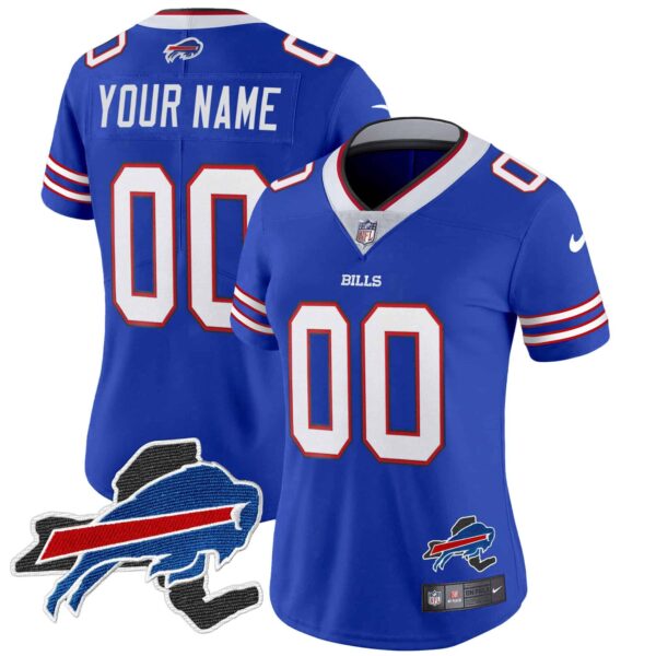Bills New York Patch Vapor Limited Custom Jersey – All Stitched – Women – Royal