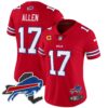 Women’s Bills New York Patch Vapor Limited Jersey – All Stitched – Red – Josh Allen