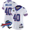 Women’s Bills New York Patch Vapor Limited Jersey – All Stitched – White – Von Miller