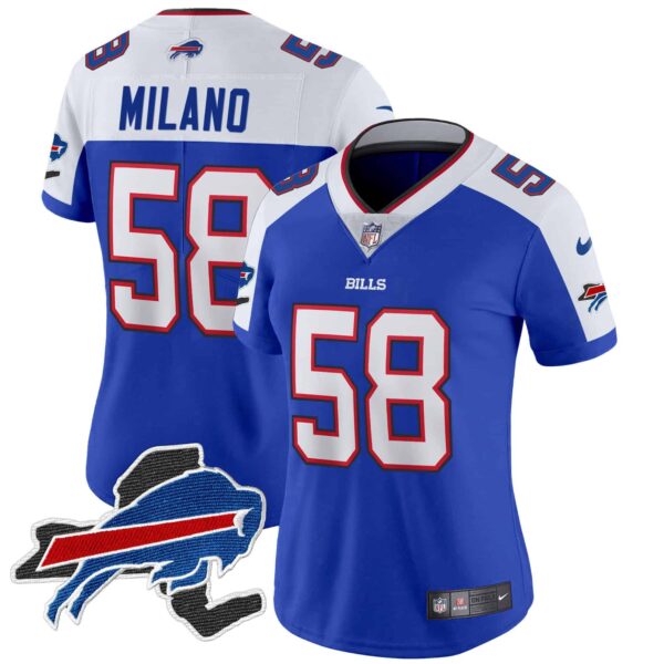 Women’s Bills New York Patch Vapor Limited Jersey – All Stitched – Royal Alternate – Matt Milano
