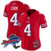 Women’s Bills New York Patch Vapor Limited Jersey – All Stitched – Red – James Cook