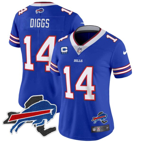 Women’s Bills New York Patch Vapor Limited Jersey – All Stitched – Royal – Stefon Diggs