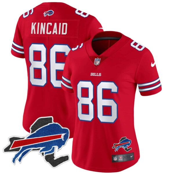 Women’s Bills New York Patch Vapor Limited Jersey – All Stitched – Red – Dalton Kincaid