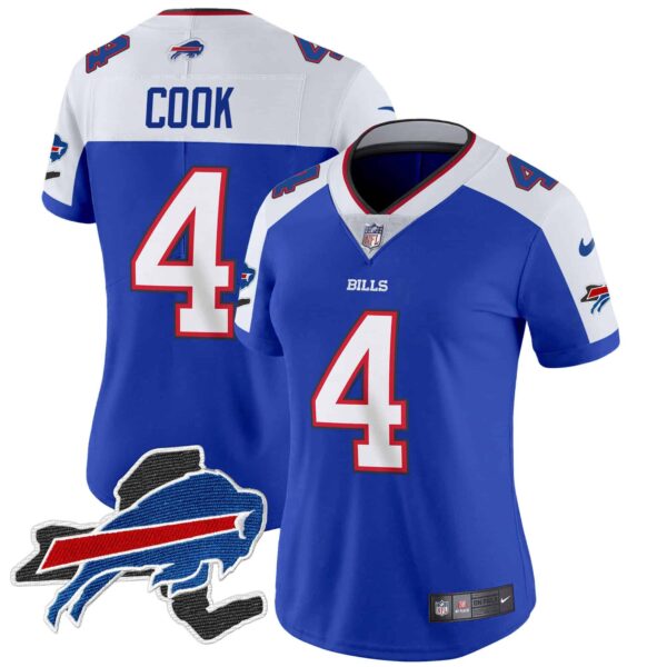 Women’s Bills New York Patch Vapor Limited Jersey – All Stitched – Royal Alternate – James Cook