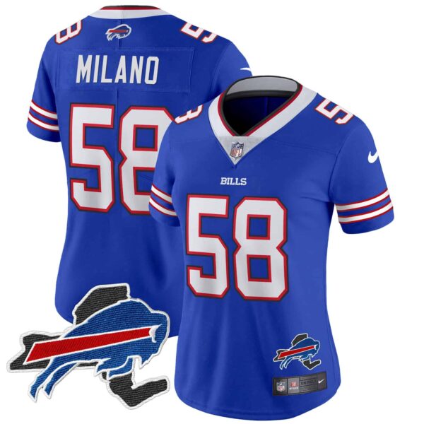 Women’s Bills New York Patch Vapor Limited Jersey – All Stitched – Royal – Matt Milano