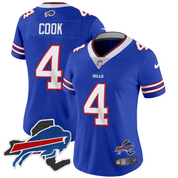 Women’s Bills New York Patch Vapor Limited Jersey – All Stitched – Royal – James Cook