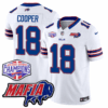 Buffalo Bills 24/25 Jersey – Bills Mafia + AFC East Championship Patch – COOPER – 18 – White Jersey