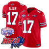 Buffalo Bills 24/25 Jersey – Bills Mafia + AFC East Championship Patch – ALLEN – 17 – Red Jersey