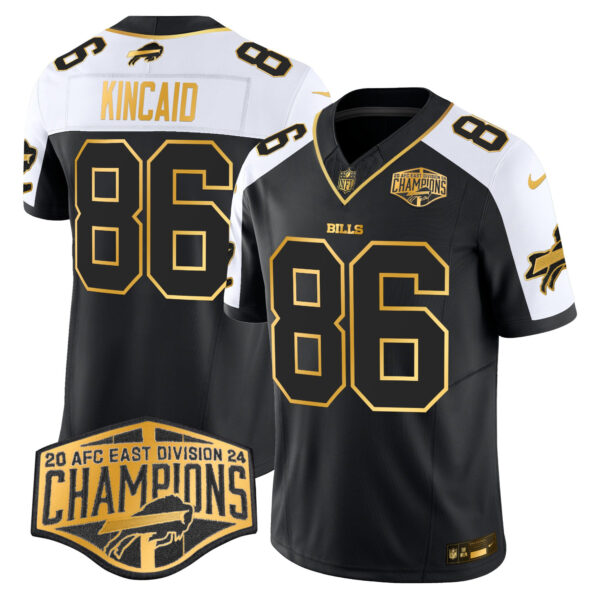 Bills 2024 AFC East Division Champions Gold Vapor Limited Jersey – All Stitched – Alternate – Dalton Kincaid Jersey