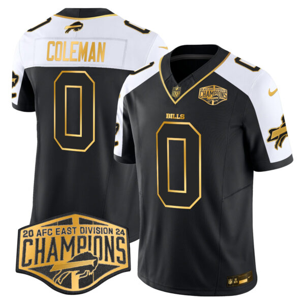 Bills 2024 AFC East Division Champions Gold Vapor Limited Jersey – All Stitched – Alternate – Keon Coleman Jersey