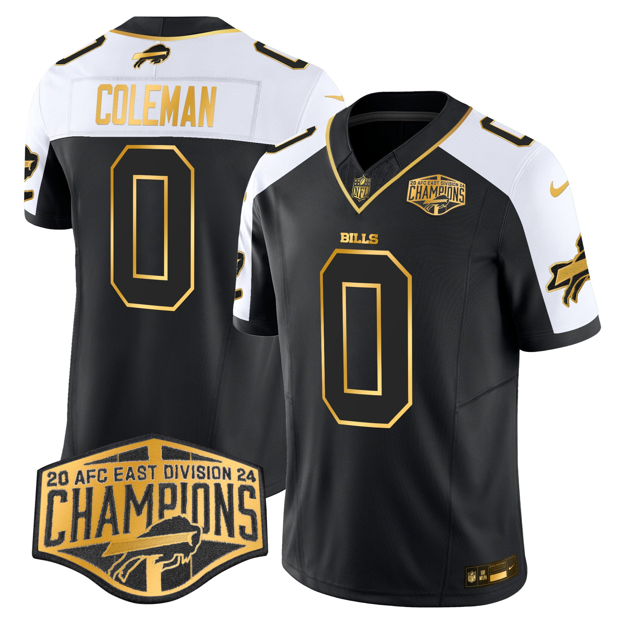 Bills 2024 AFC East Division Champions Gold Vapor Limited Jersey – All Stitched – Alternate – Keon Coleman Jersey