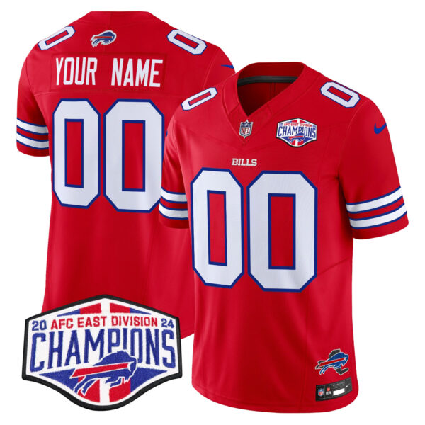 Bills 2024 AFC East Division Champions Vapor Limited Custom Jersey – All Stitched – Red Jersey