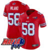 Women’s Buffalo Bills 2024 Bills Mafia Patch Vapor Limited Jersey – All Stitched – Red – Matt Milano Jersey