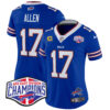 Women’s Bills 2024 AFC East Division Champions Vapor Limited Jersey – All Stitched – Royal – Josh Allen Jersey