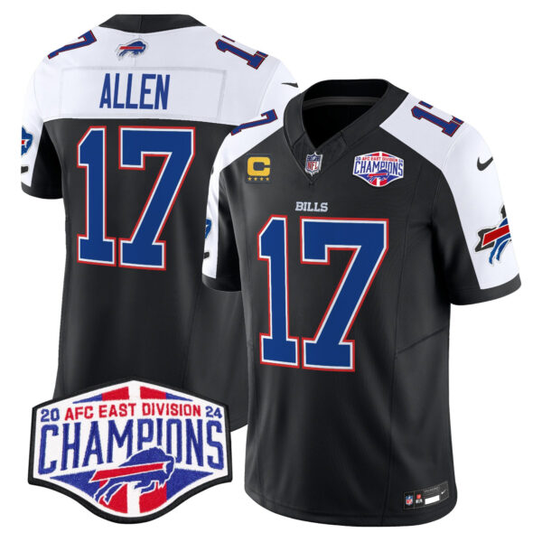 Bills 2024 AFC East Division Champions Vapor Limited Jersey – All Stitched – Black Alternate – Josh Allen Jersey