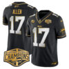 Bills 2024 AFC East Division Champions Gold Vapor Limited Jersey – All Stitched – Black Limited – Josh Allen Jersey