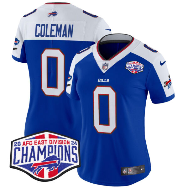 Women’s Bills 2024 AFC East Division Champions Vapor Limited Jersey – All Stitched – Royal Alternate – Keon Coleman Jersey
