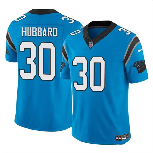 Carolina Panthers #30 Chuba Hubbard Blue 2023 FUSE Vapor Limited Football Stitched Jersey