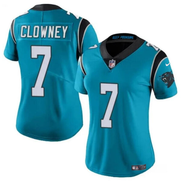 Carolina Panthers #7 Jadeveon Clowney Blue Stitched Jerseyrun Small