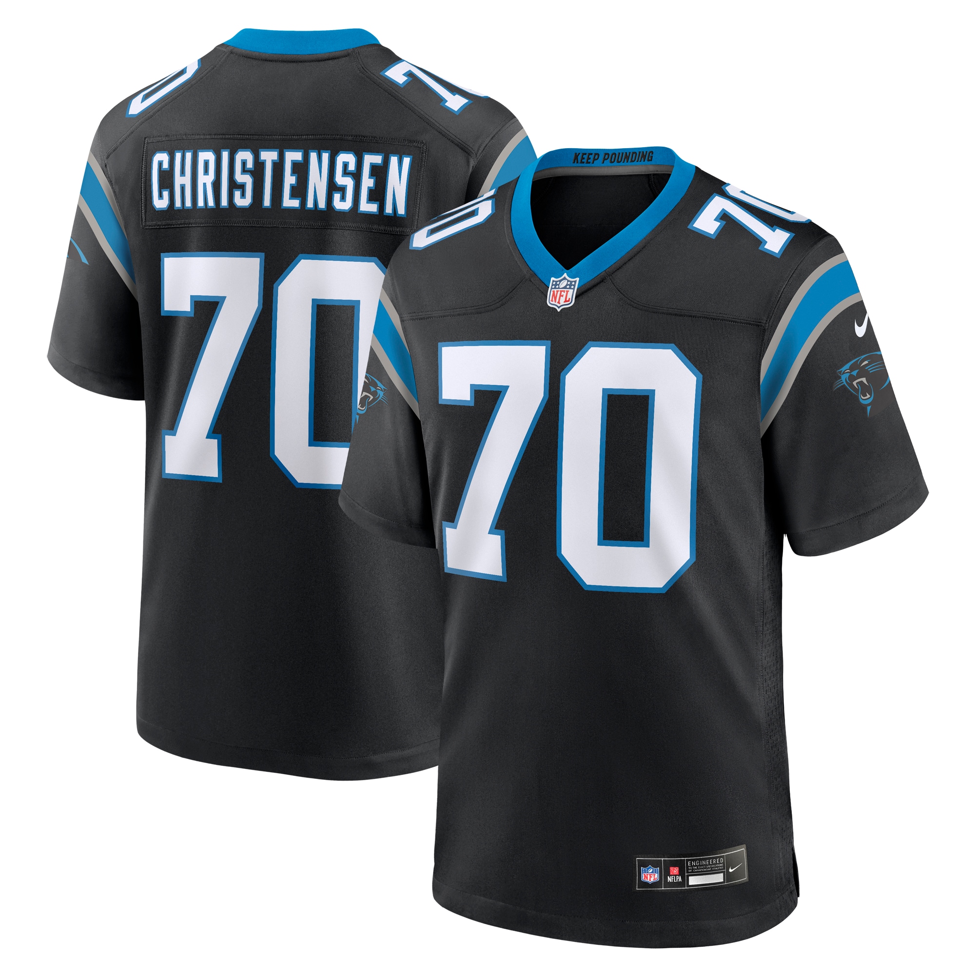 Brady Christensen Carolina Panthers Nike Team Game Jersey Black