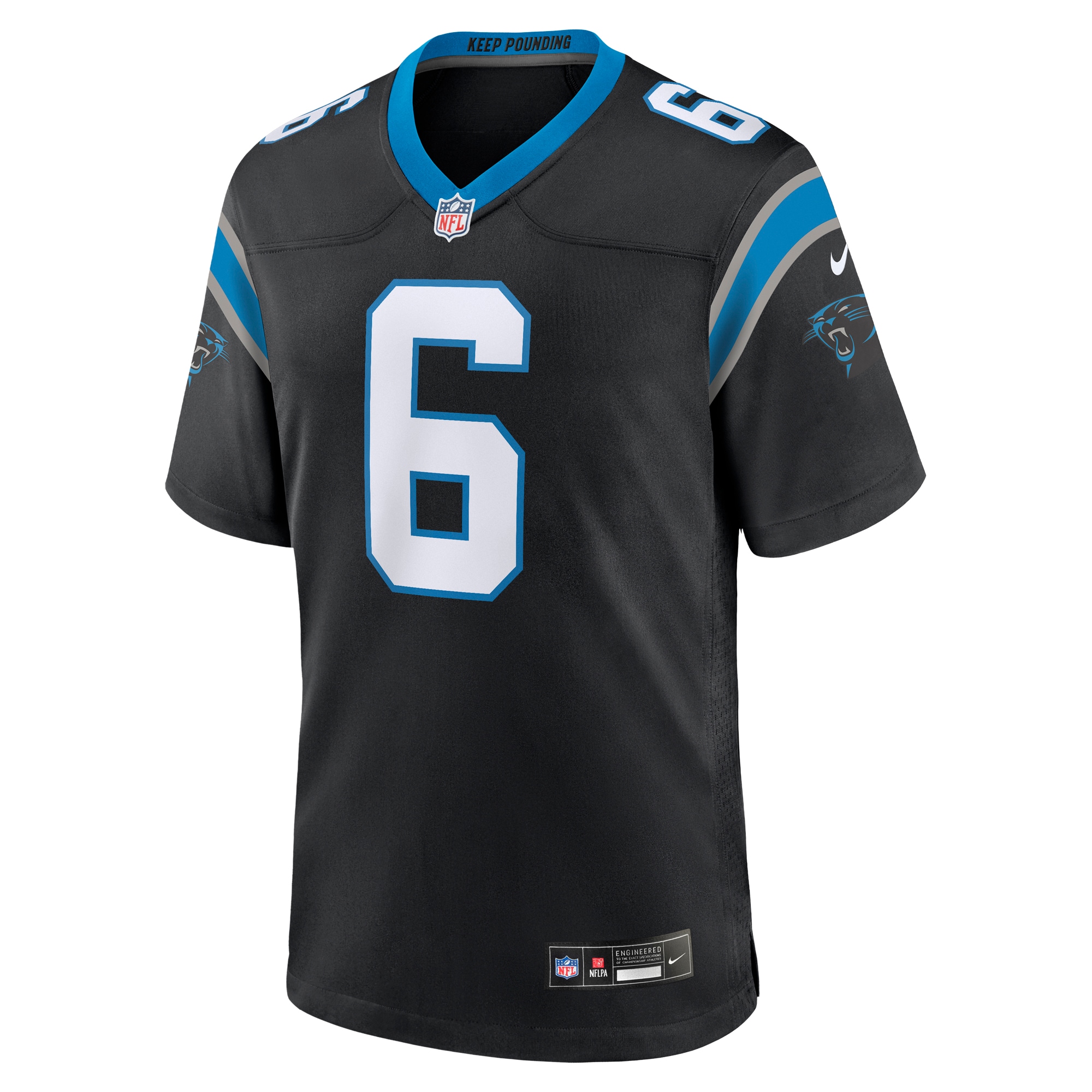 Miles Sanders Carolina Panthers Nike Game Player Jersey Black - Image 2