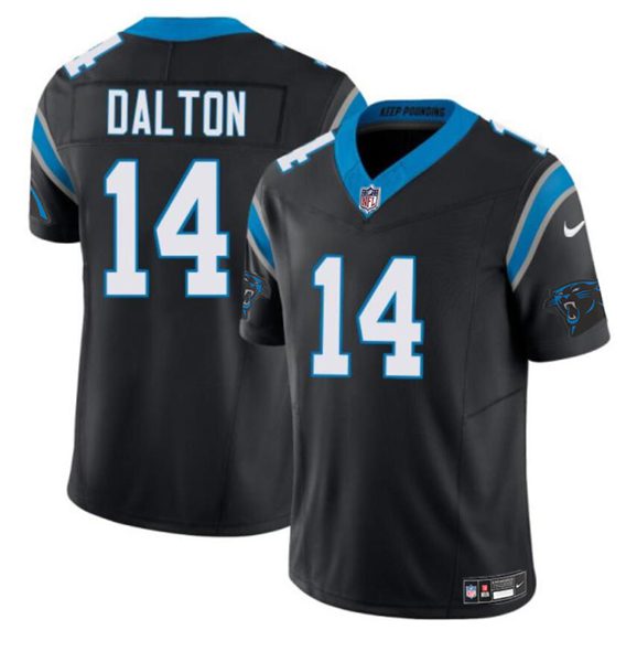 Carolina Panthers #14 Andy Dalton Black 2024 FUSE Vapor Limited Football Stitched Jersey