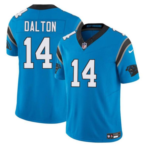 Carolina Panthers #14 Andy Dalton Blue 2024 FUSE Vapor Limited Football Stitched Jersey