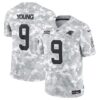 Carolina Panthers #9 Bryce Young Arctic Camo 2024 FUSE Salute To Service Limited Football Stitched Jersey