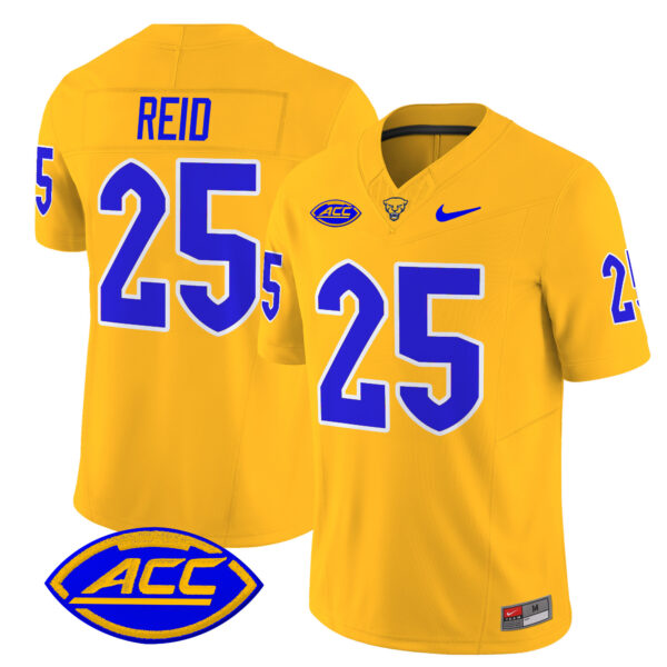 Men’s Pittsburgh Panthers 2024 Vapor Limited Jersey – All Stitched – Gold – Desmond Reid