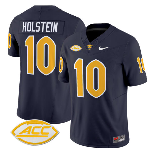 Men’s Pittsburgh Panthers 2024 Vapor Limited Jersey – All Stitched – Navy – Eli Holstein