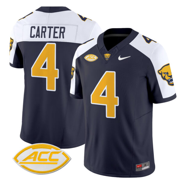 Men’s Pittsburgh Panthers 2024 Vapor Limited Jersey – All Stitched – Navy Alternate – Daniel Carter