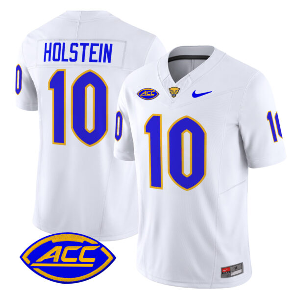 Men’s Pittsburgh Panthers 2024 Vapor Limited Jersey – All Stitched – White – Eli Holstein