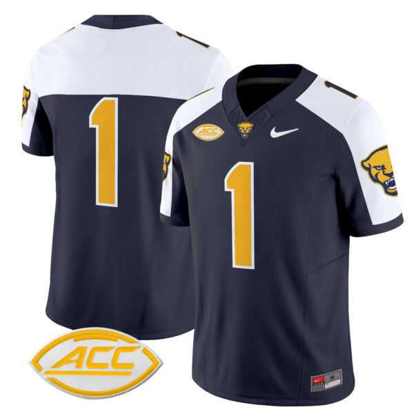 Men’s Pittsburgh Panthers 2024 Vapor Limited Jersey – All Stitched – Navy Alternate – #1 Team