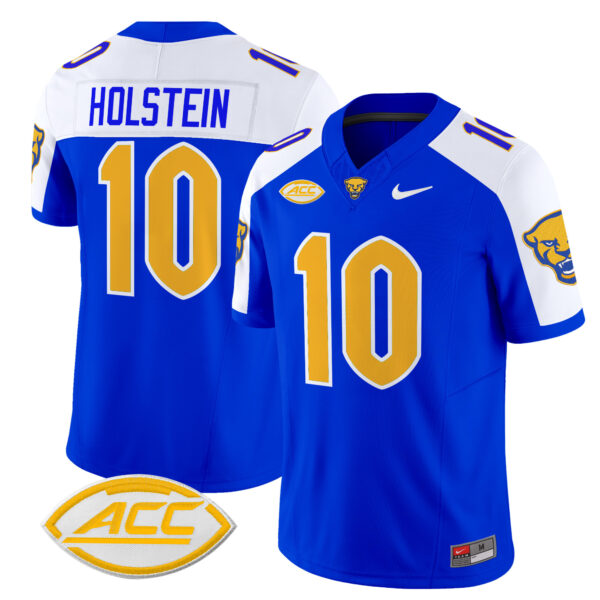 Men’s Pittsburgh Panthers 2024 Vapor Limited Jersey – All Stitched – Royal Alternate – Eli Holstein